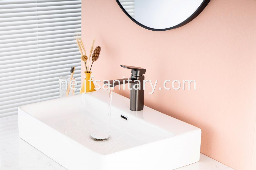 Brass Basin Faucet With Gray Colour